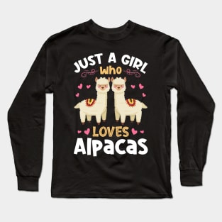 Just a Girl Who Loves Alpacas Gift Long Sleeve T-Shirt